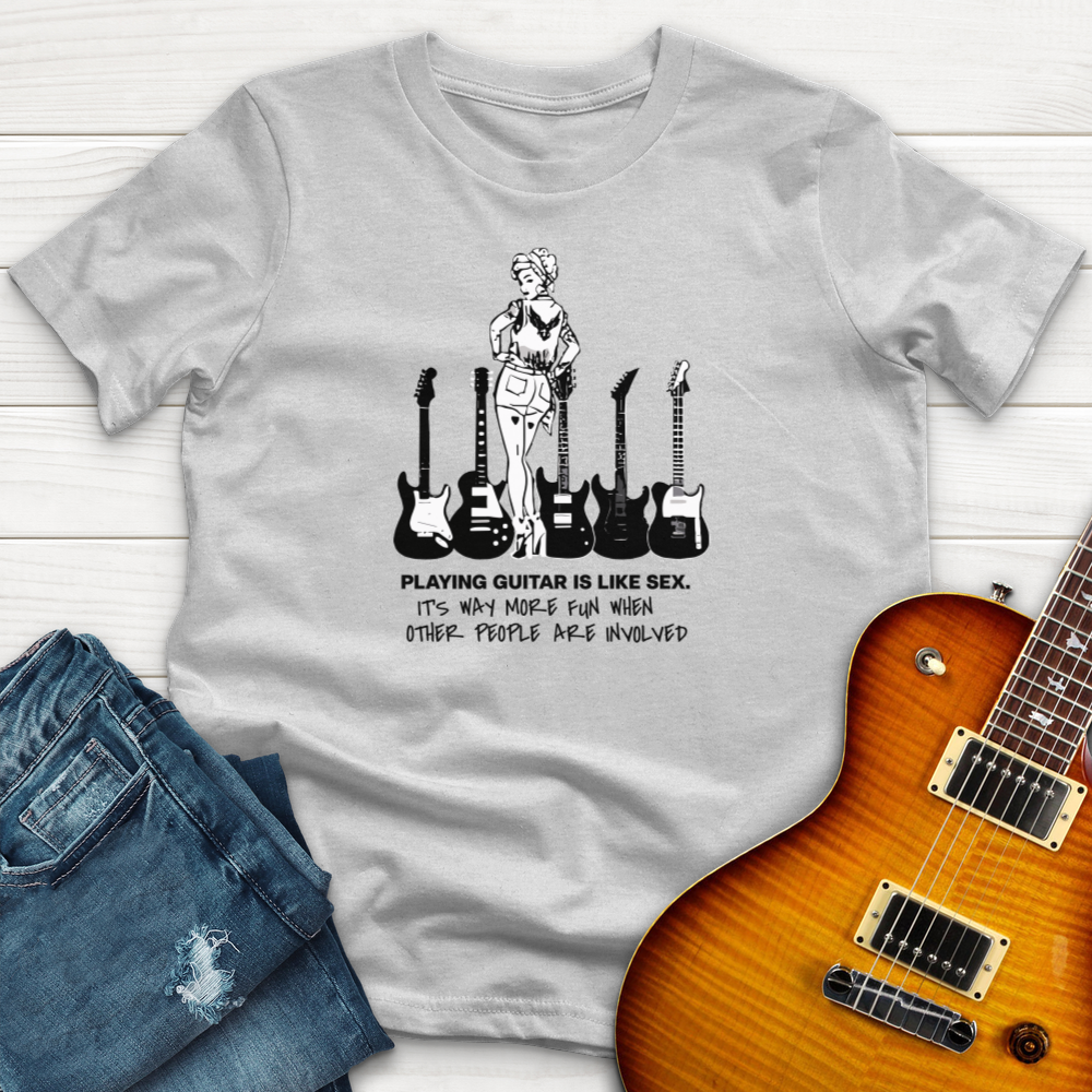 "Guitar Is Like Sex, More Fun With People" Premium T-Shirt