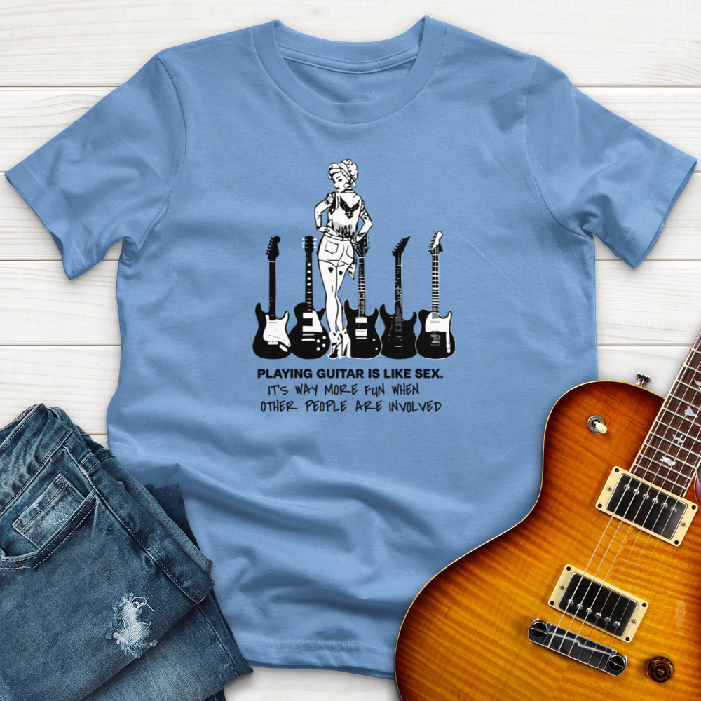 "Guitar Is Like Sex, More Fun With People" Premium T-Shirt