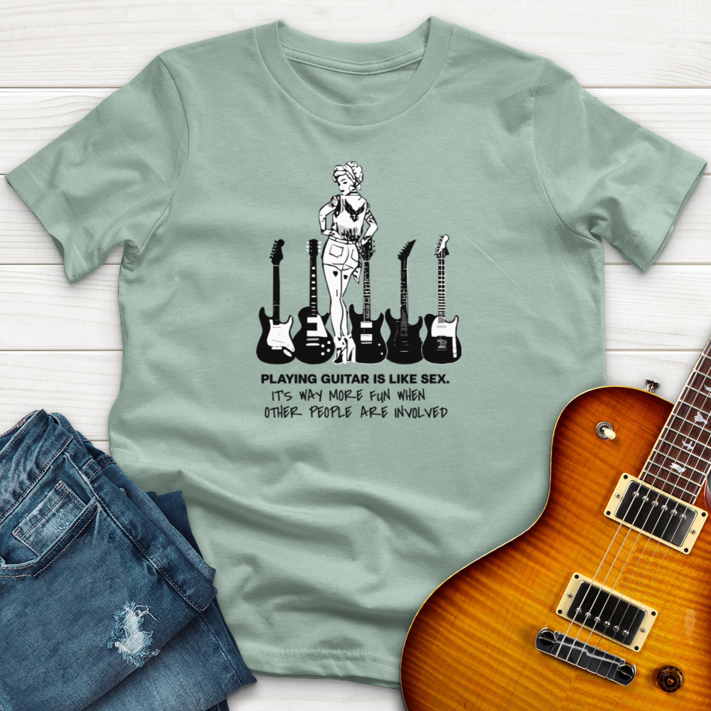 "Guitar Is Like Sex, More Fun With People" Premium T-Shirt