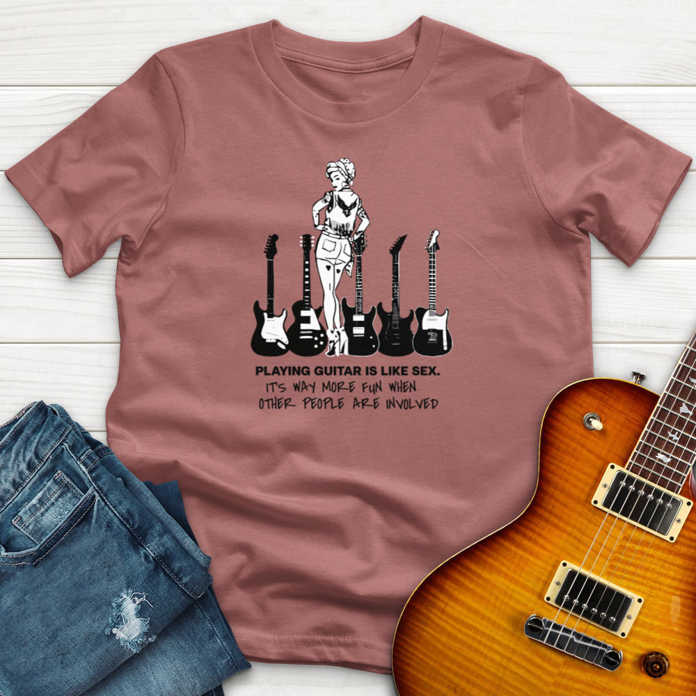 "Guitar Is Like Sex, More Fun With People" Premium T-Shirt