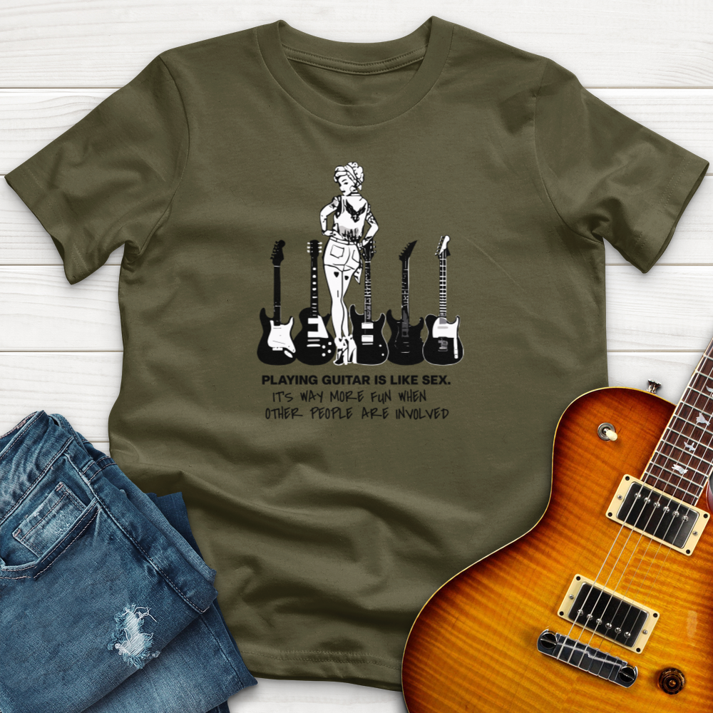 "Guitar Is Like Sex, More Fun With People" Premium T-Shirt