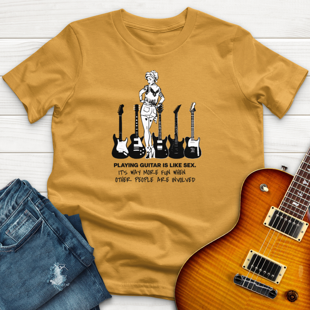 "Guitar Is Like Sex, More Fun With People" Premium T-Shirt