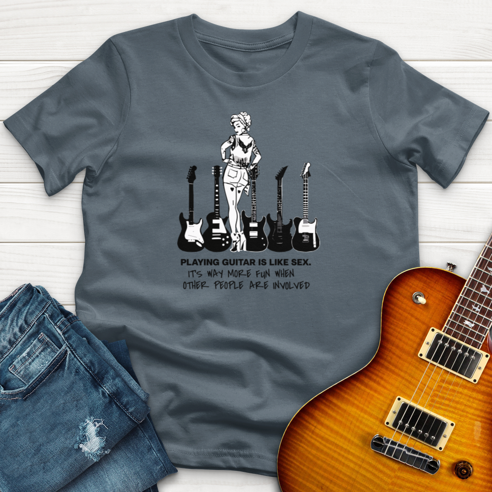 "Guitar Is Like Sex, More Fun With People" Premium T-Shirt