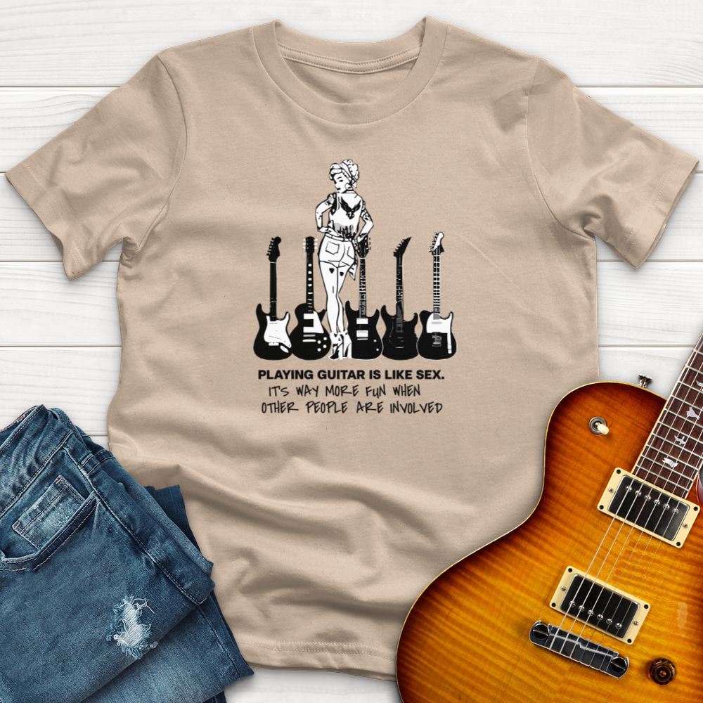 "Guitar Is Like Sex, More Fun With People" Premium T-Shirt
