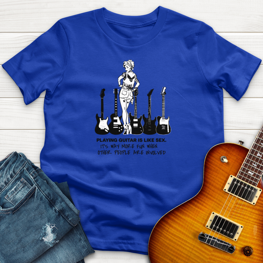 "Guitar Is Like Sex, More Fun With People" Premium T-Shirt