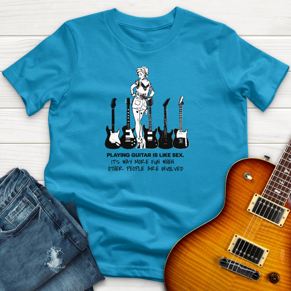 "Guitar Is Like Sex, More Fun With People" Premium T-Shirt
