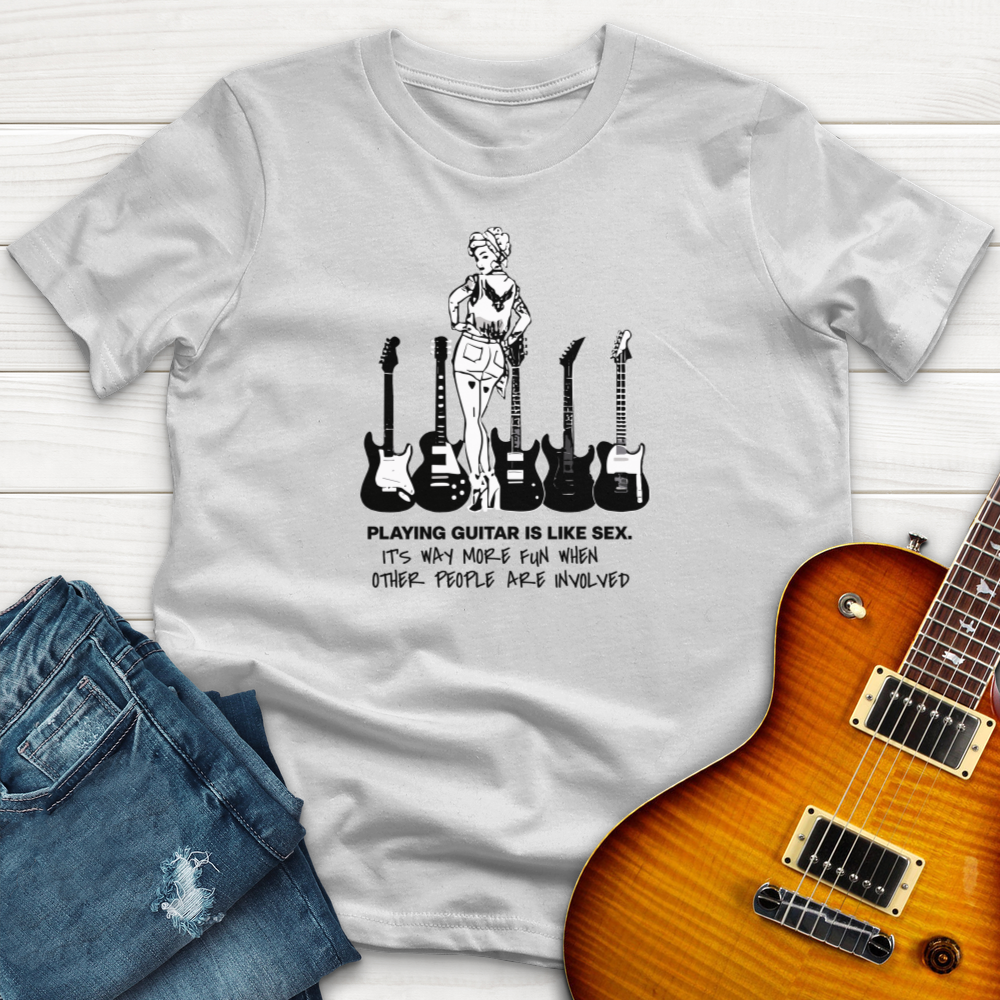"Guitar Is Like Sex, More Fun With People" Premium T-Shirt