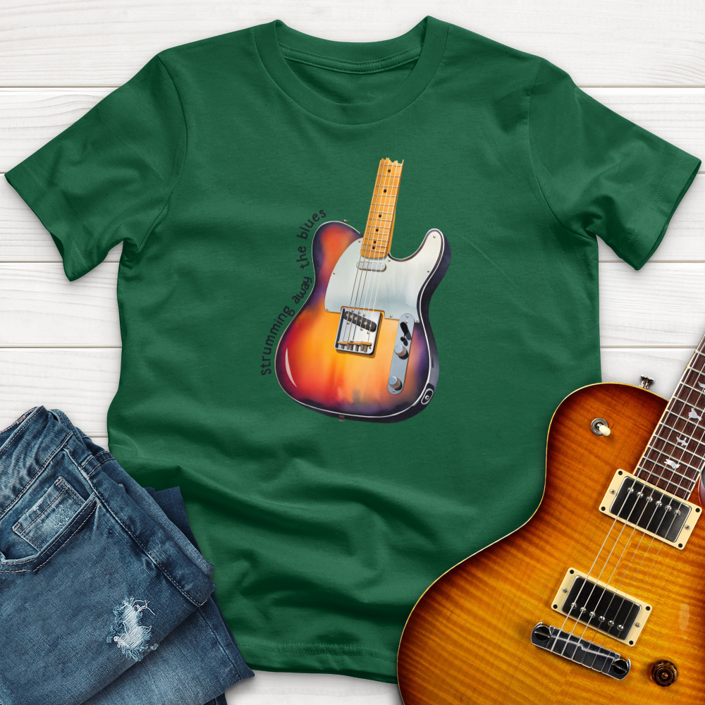 "Strumming Away The Blues" Premium T-Shirt