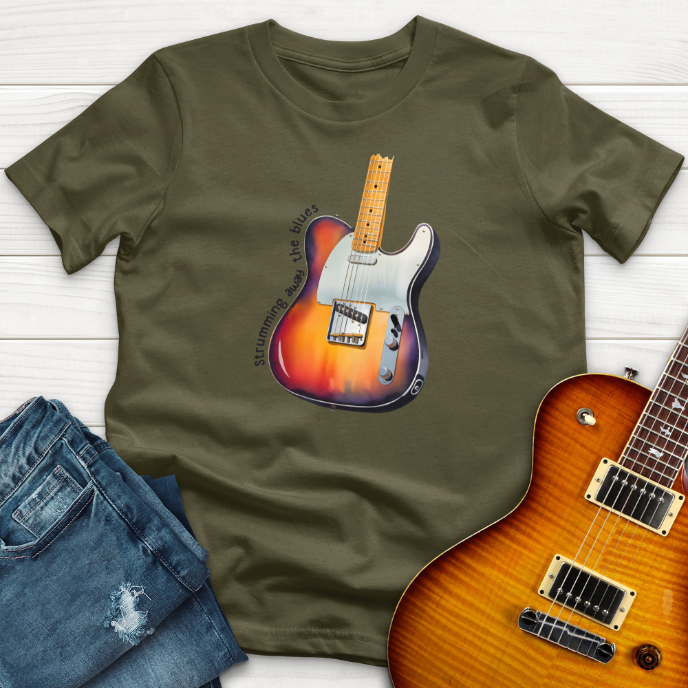 "Strumming Away The Blues" Premium T-Shirt