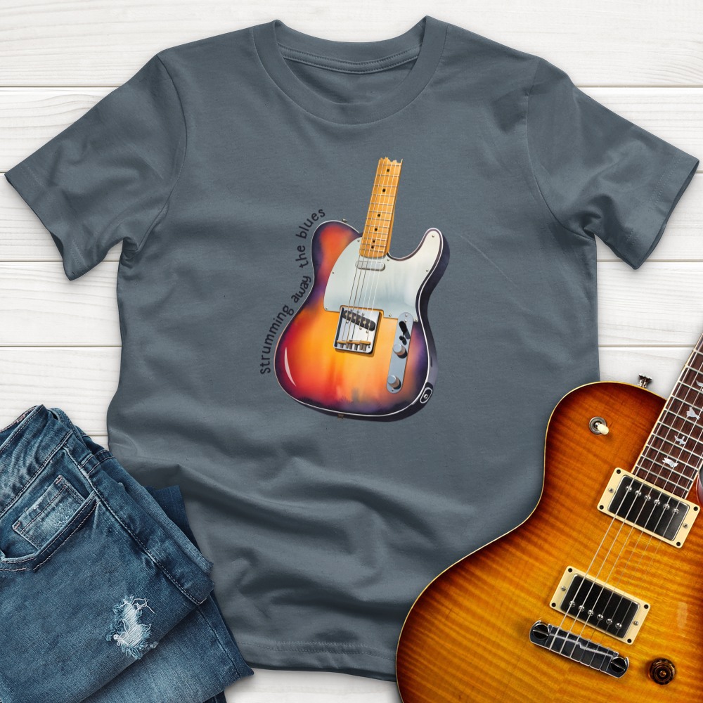 "Strumming Away The Blues" Premium T-Shirt