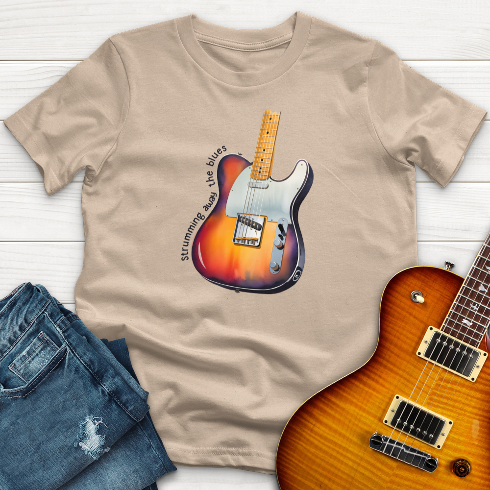 "Strumming Away The Blues" Premium T-Shirt