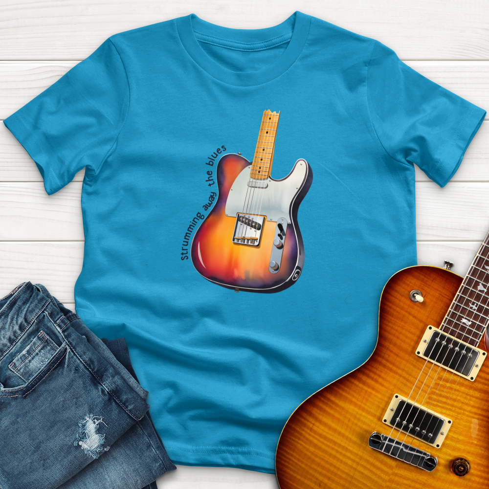 "Strumming Away The Blues" Premium T-Shirt